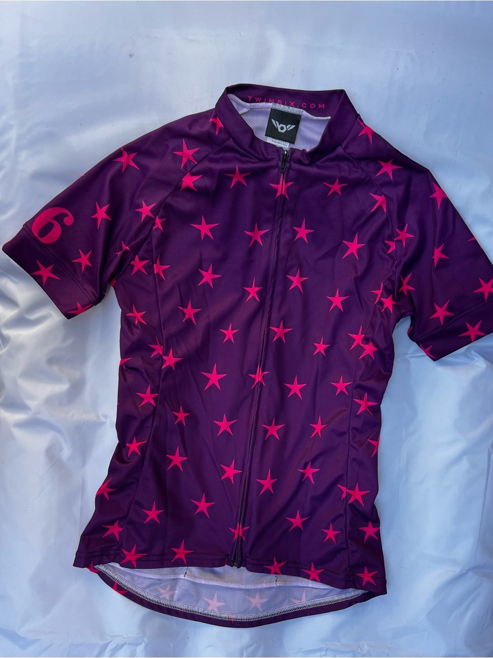 Twin Six Women's Purple Star Zip-Front Bicycle cycling top